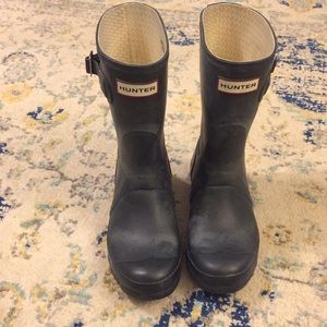 Hunter—Short Navy Rain Boots